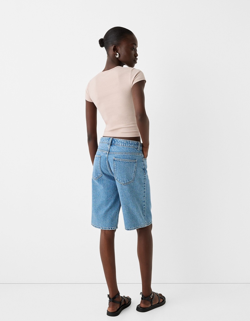 Short sleeve crew neck T-shirt-Sand-1