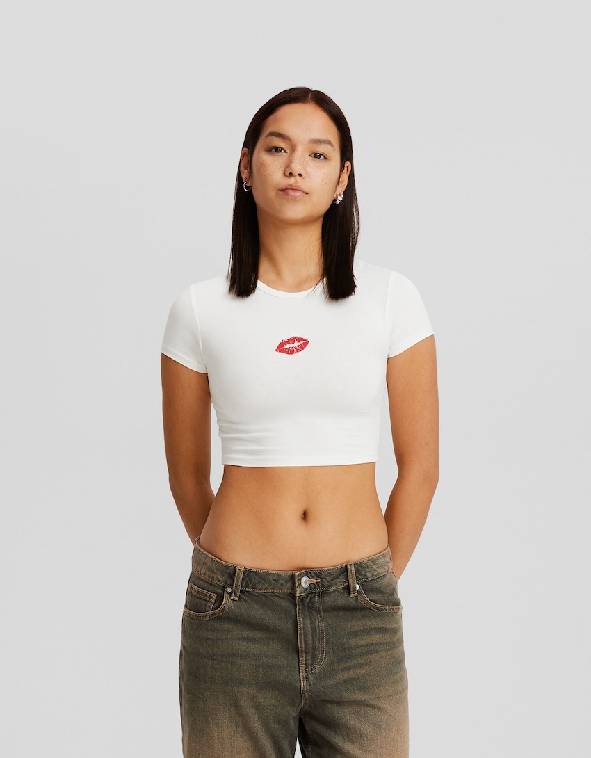 T-shirt manches courtes imprimé - Tops & bodies - Femme