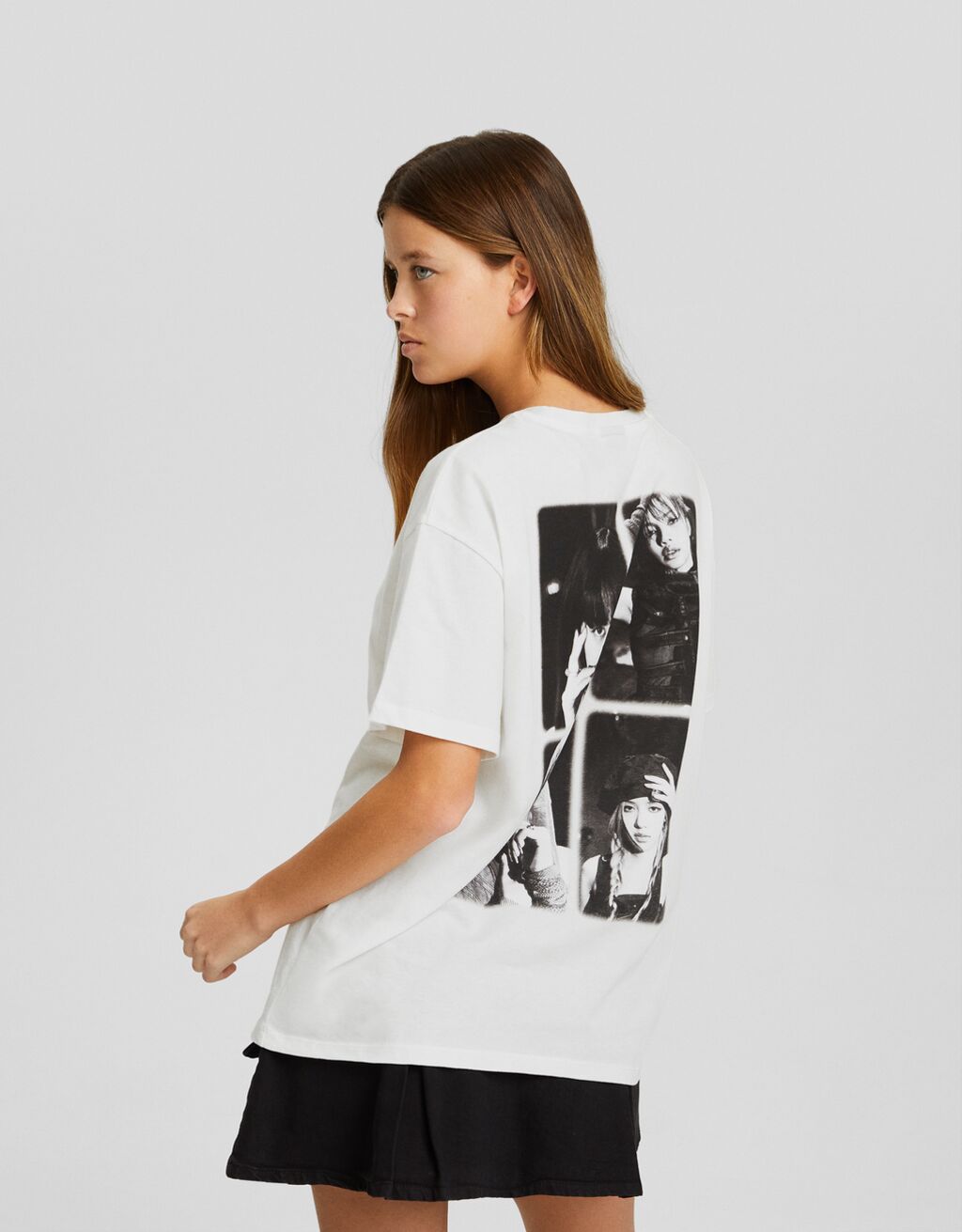 T-shirt Blackpink de manga curta com estampado-Gelo-1