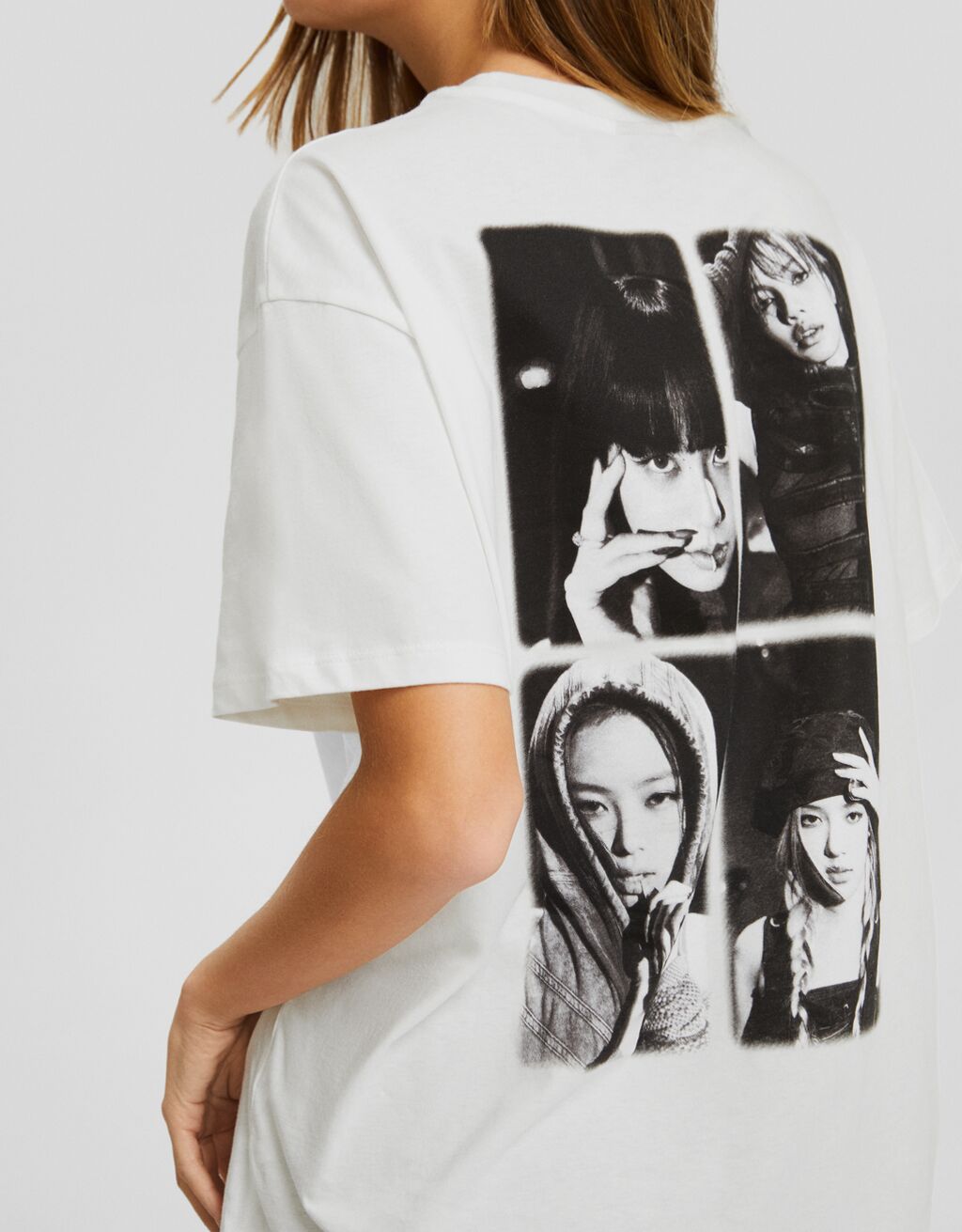 T-shirt Blackpink de manga curta com estampado-Gelo-2