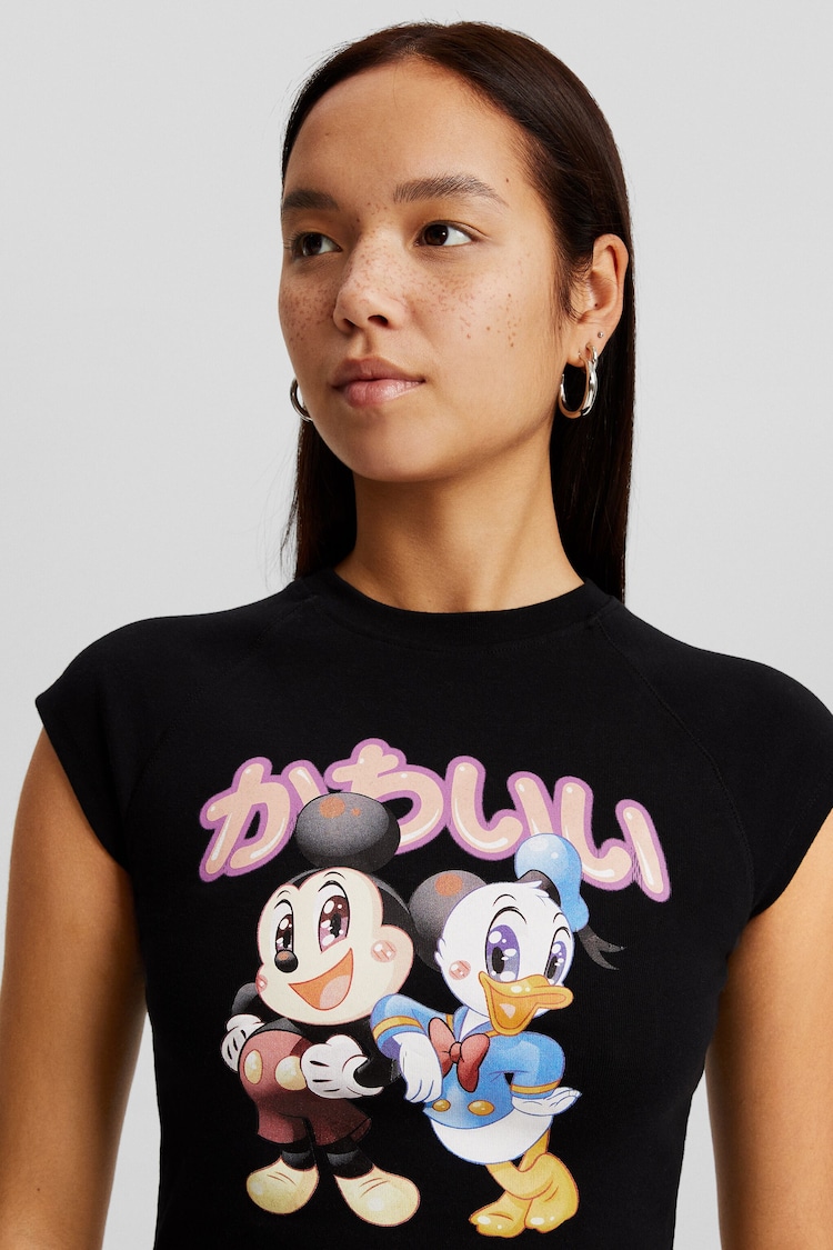 Mickey Mouse & Donald Duck print short sleeve T-shirt