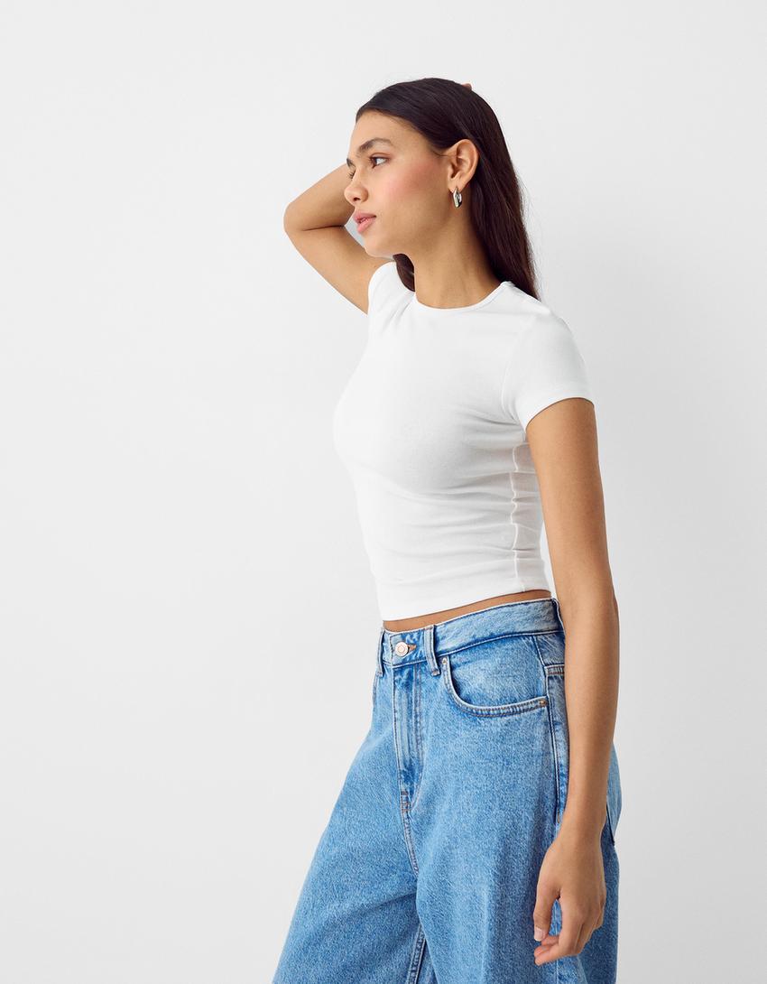 Ragazza Magliette Con La Pancia Di Fuori Maglietta Corta Ragazza