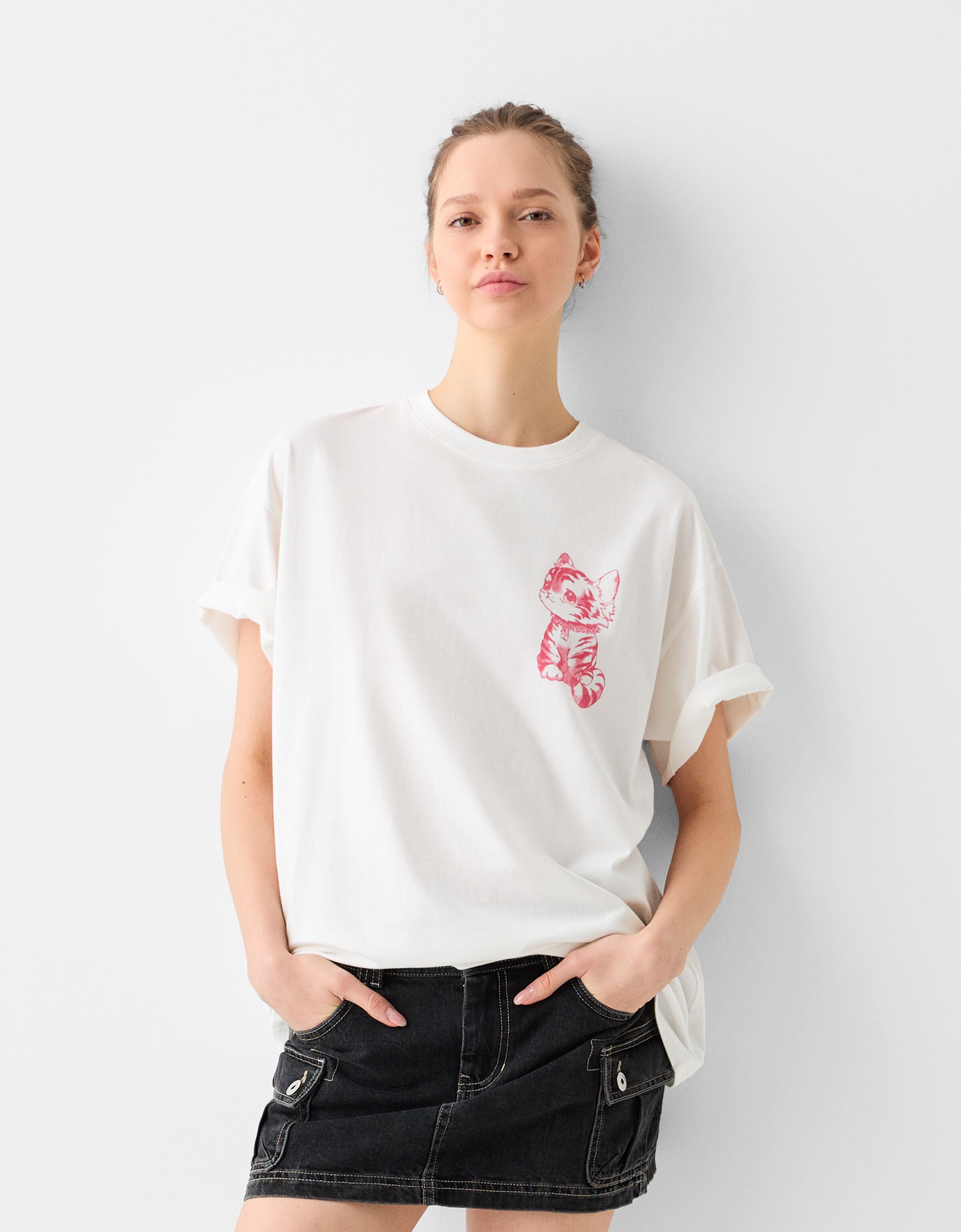 T shirt discount oversize femme bershka