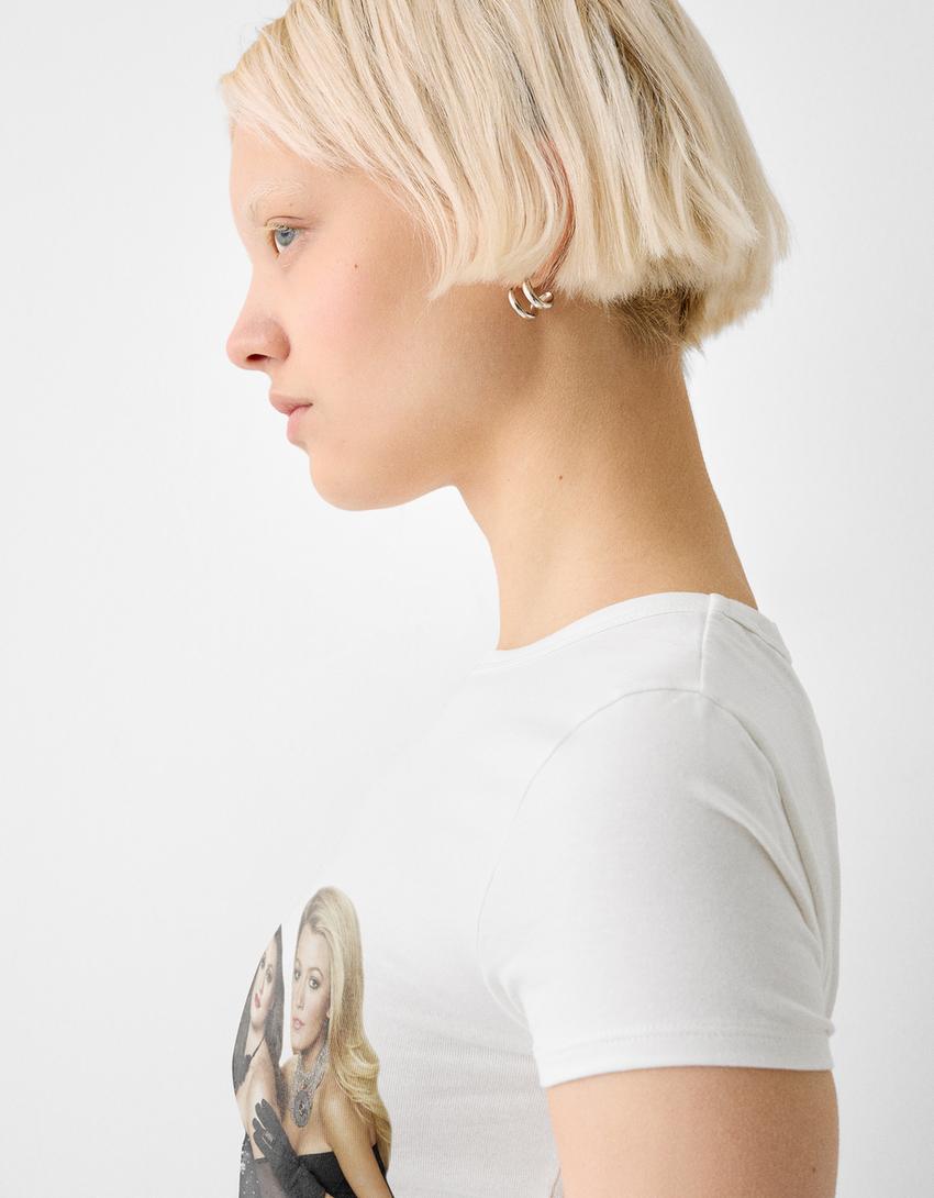 Camiseta Gossip Girl manga curta-Branco roto-6