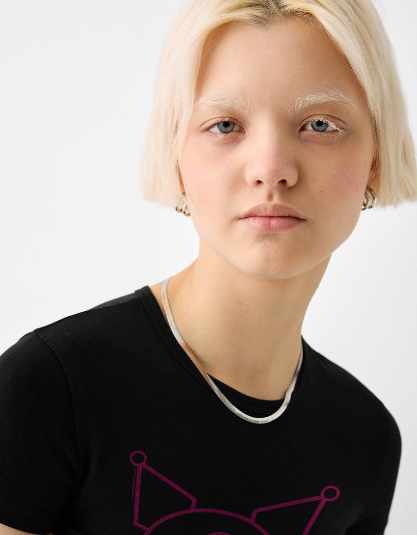 Short sleeve Kuromi T-shirt-Black-3