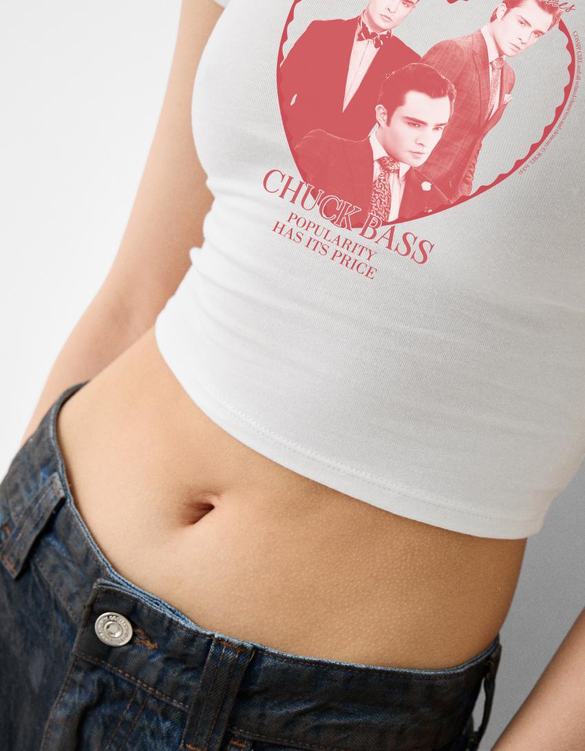 Camiseta manga curta estampada-Branco roto-3