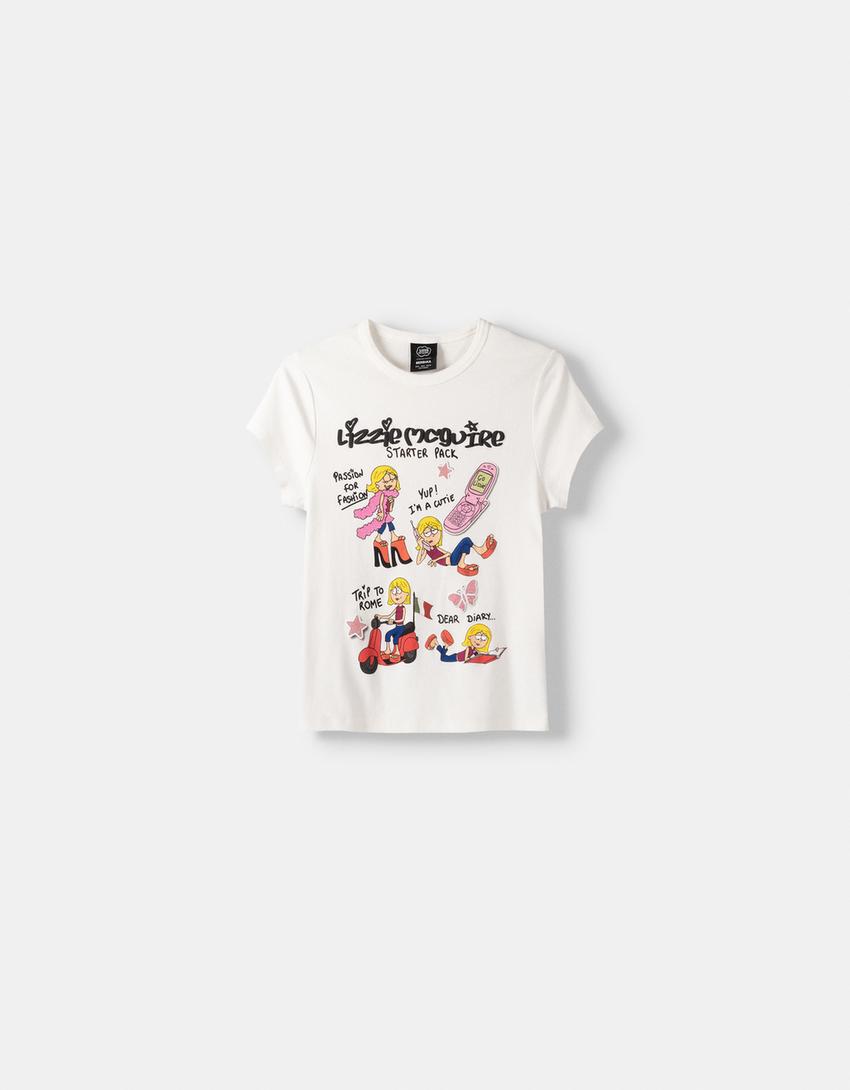 Lizzie McGuire short sleeve T-shirt-Off white-4