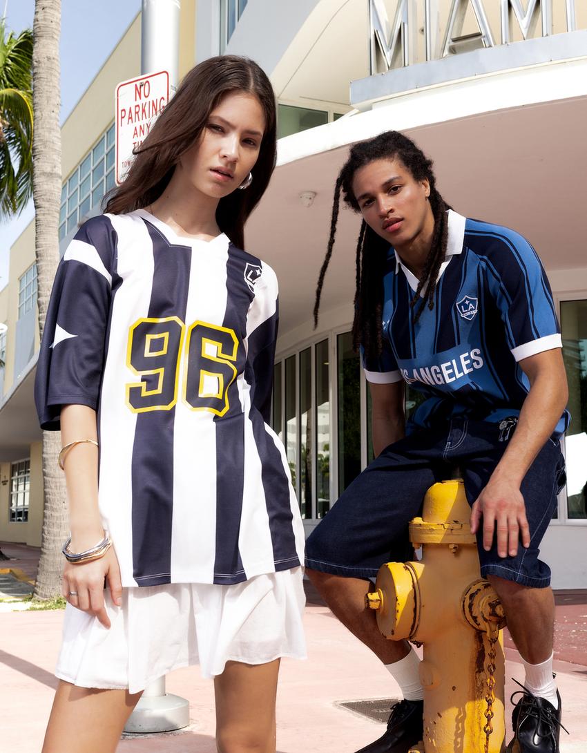 LA Galaxy striped T-shirt-Off white-5