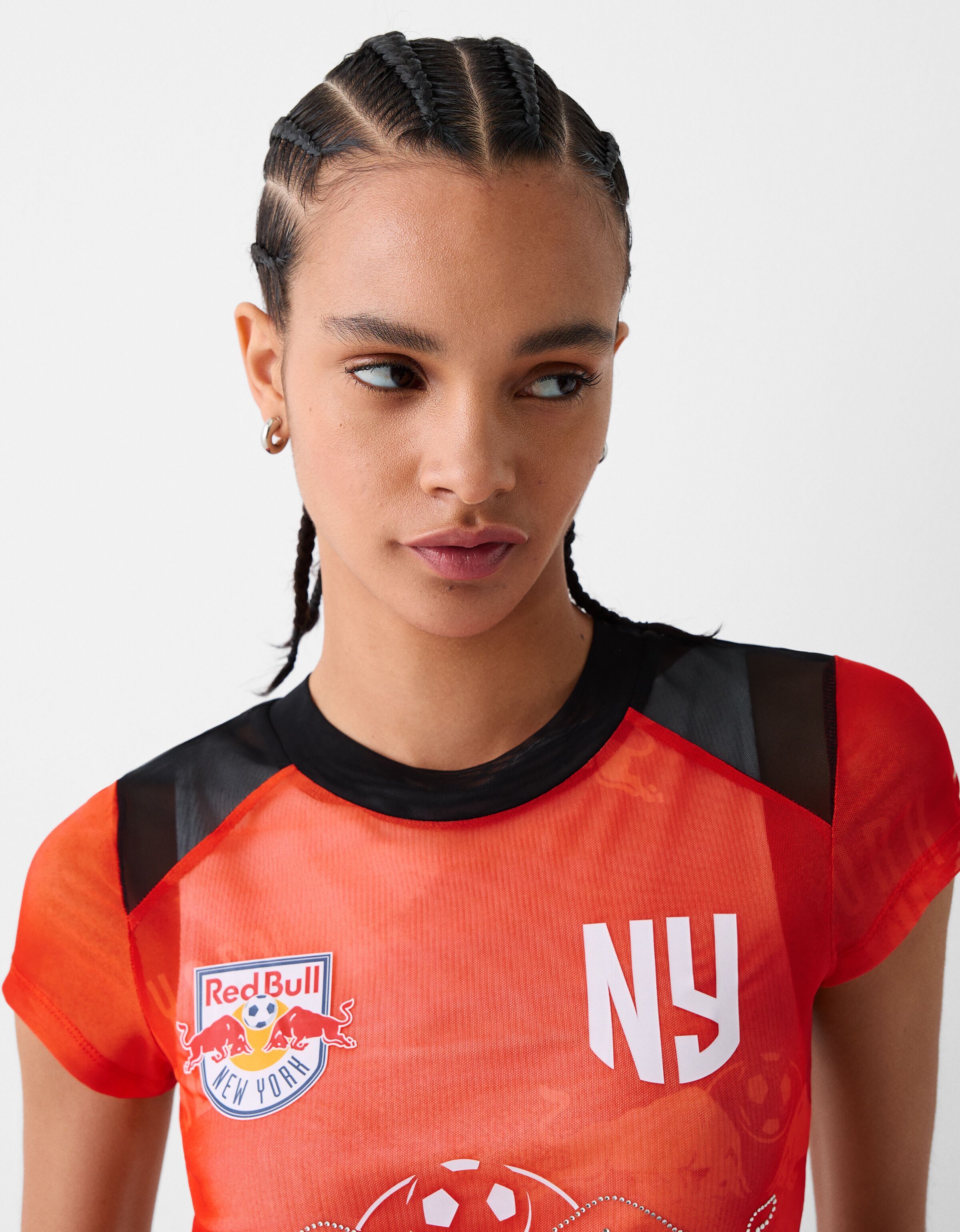 Maglietta New York Red Bulls Cropped Brillantini - BSK Teen | Bershka