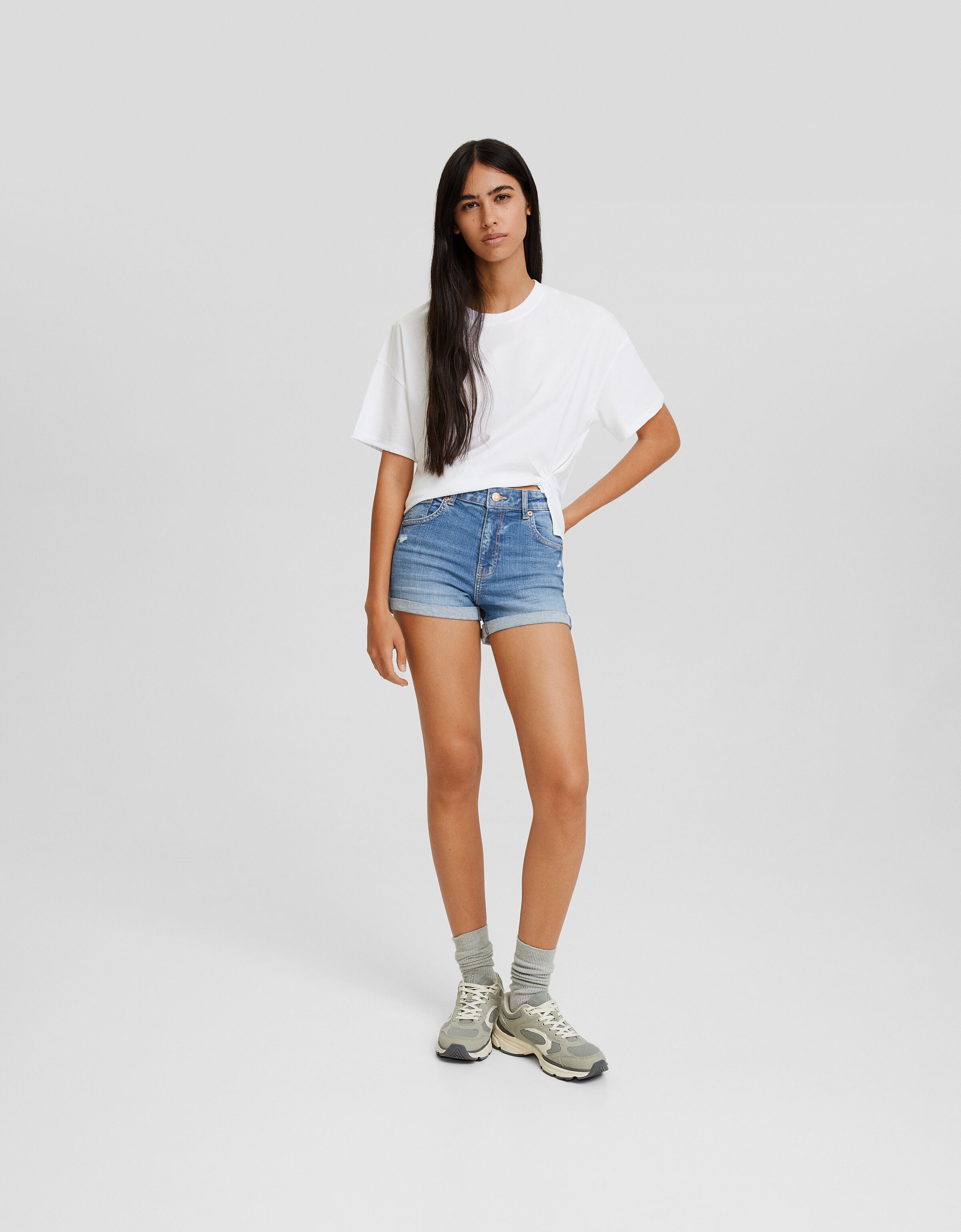 Short discount blanco bershka