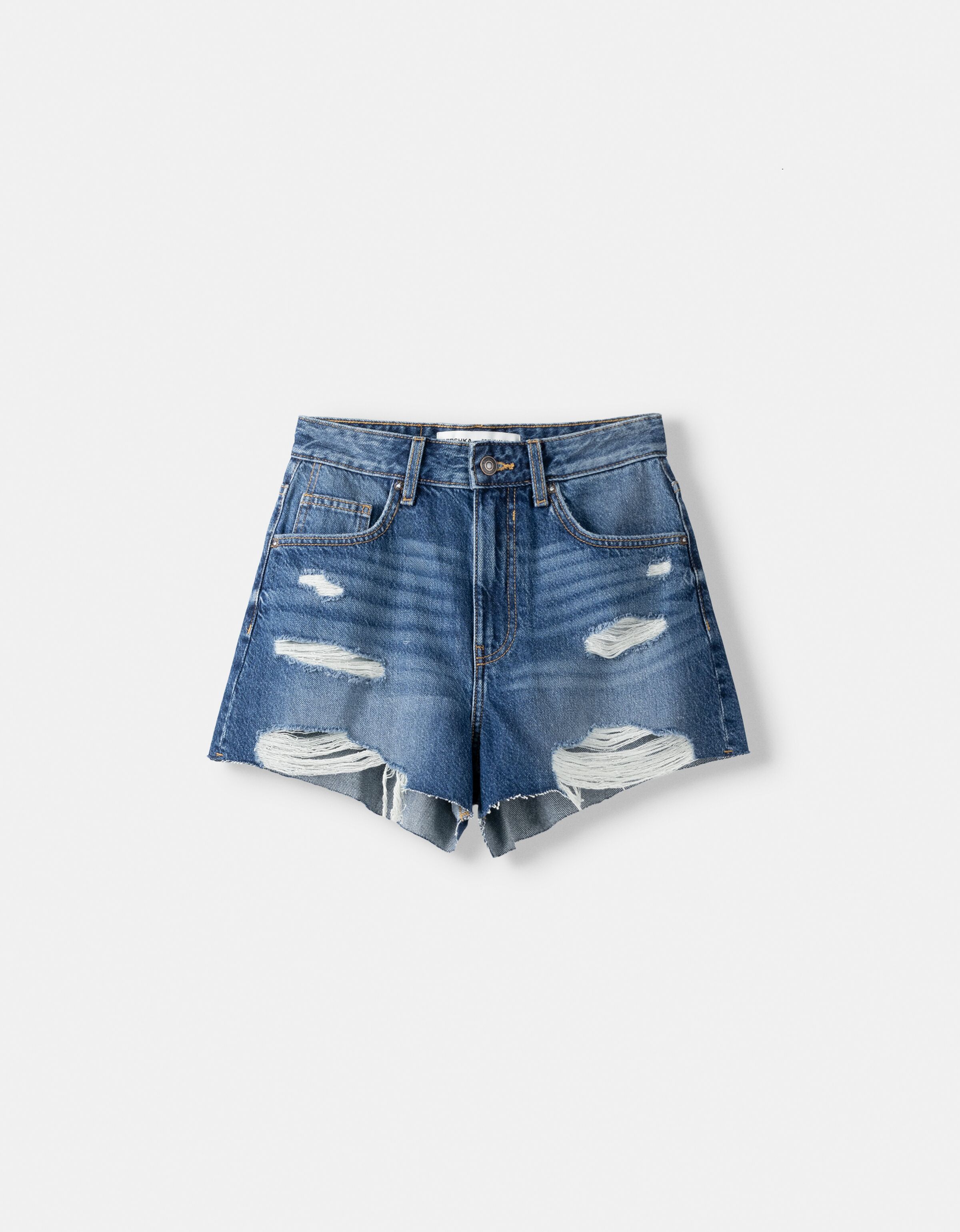 Shorts jeans strappati bershka store