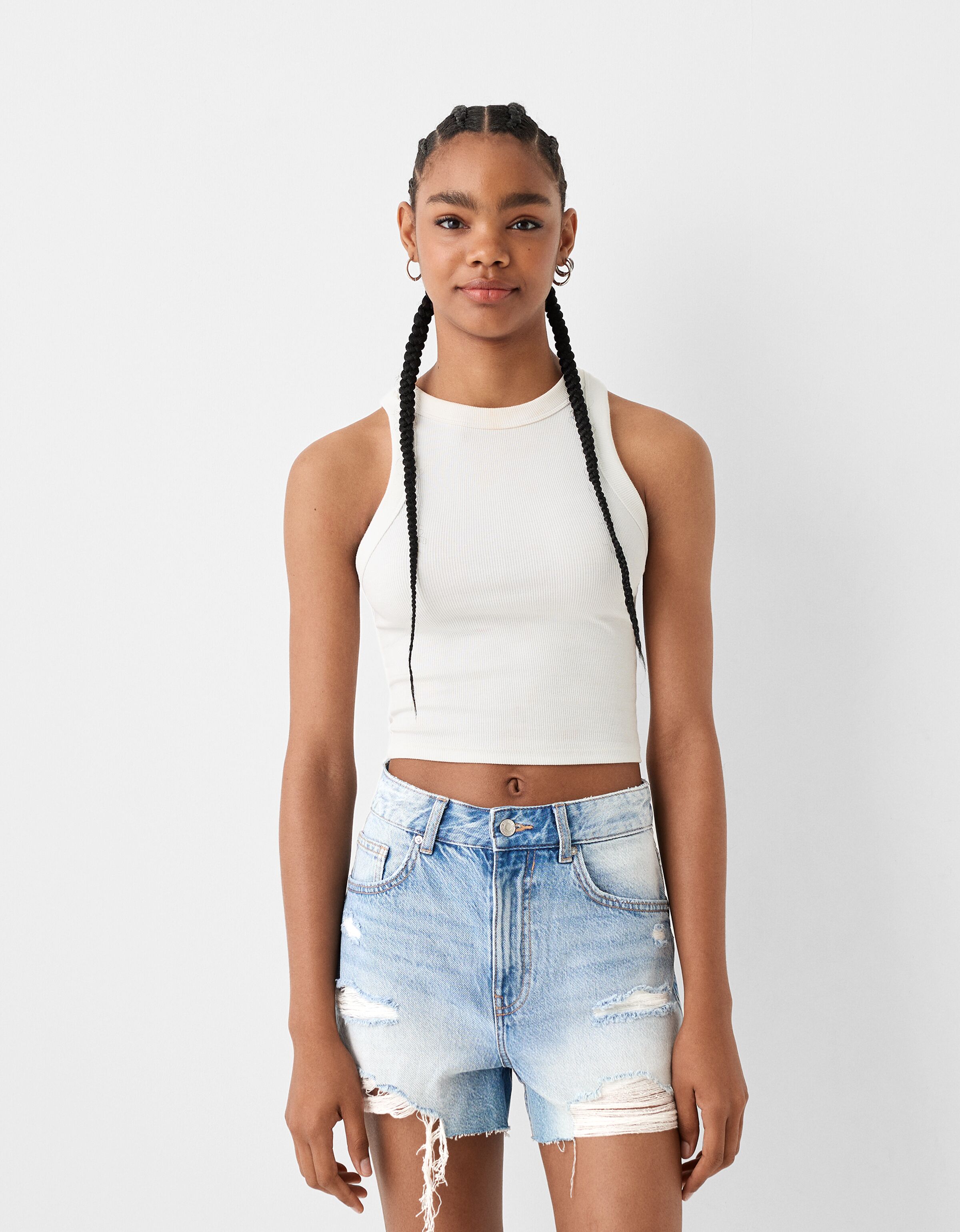 Ripped jean shorts clearance