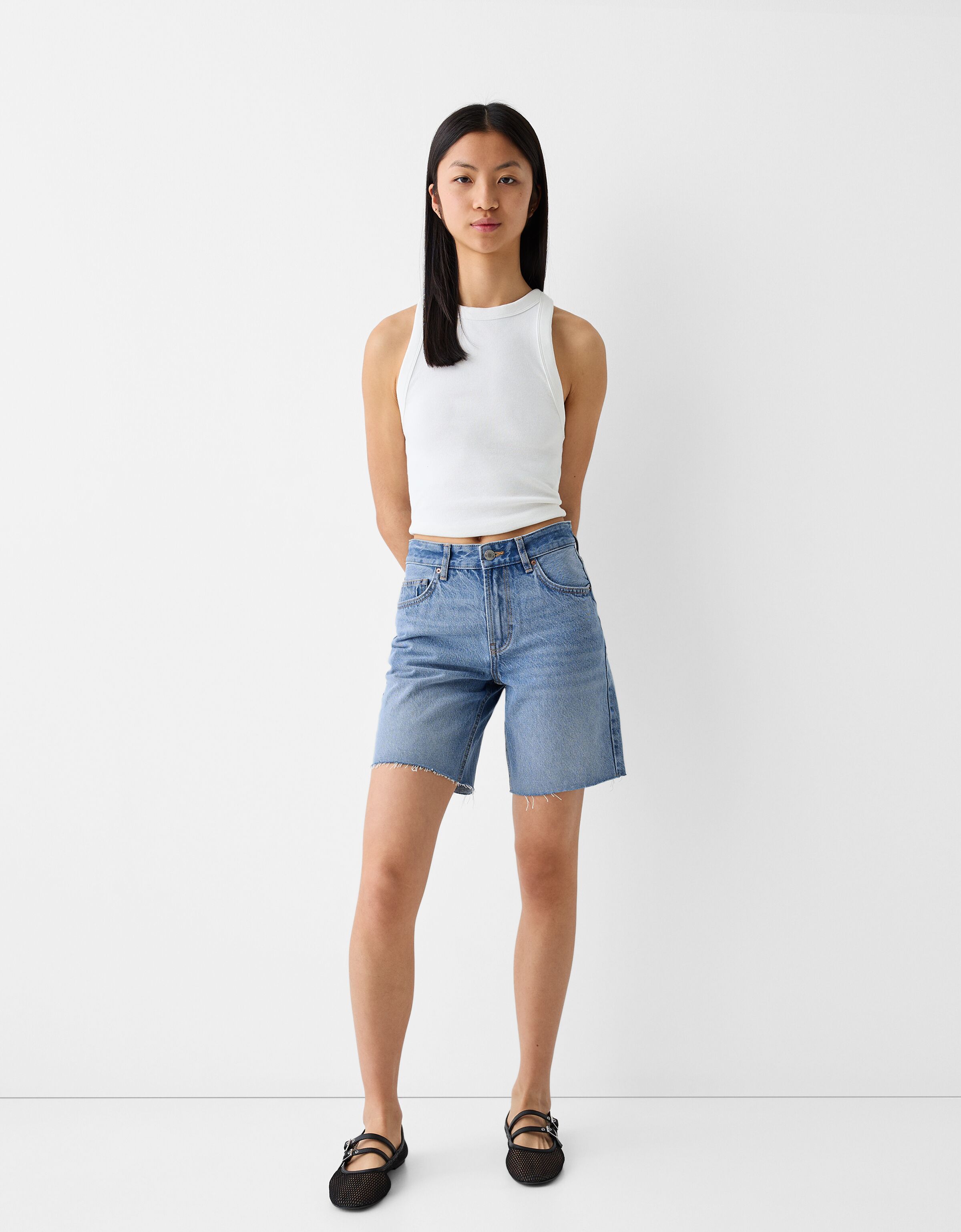 Denim Bermuda shorts Shorts BSK Teen Bershka