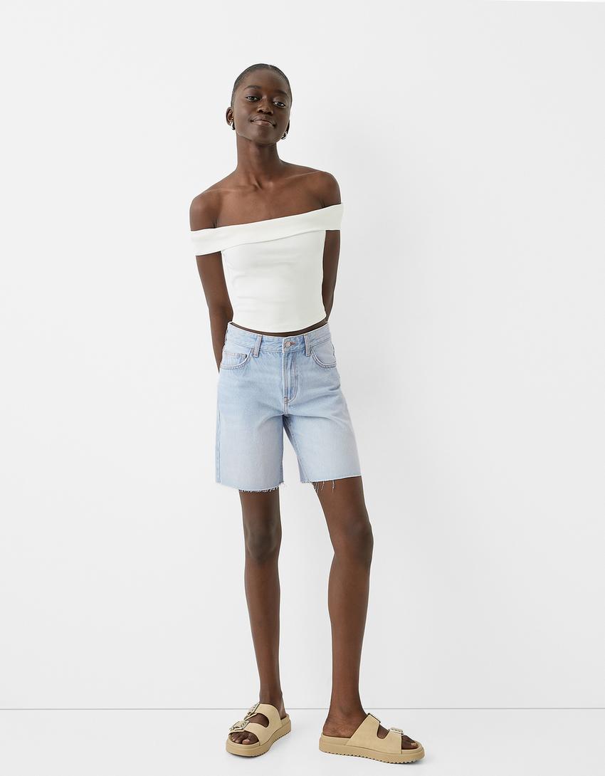 D93 Short Jean Stradivarius Stradivarius D93 Longline Shorts