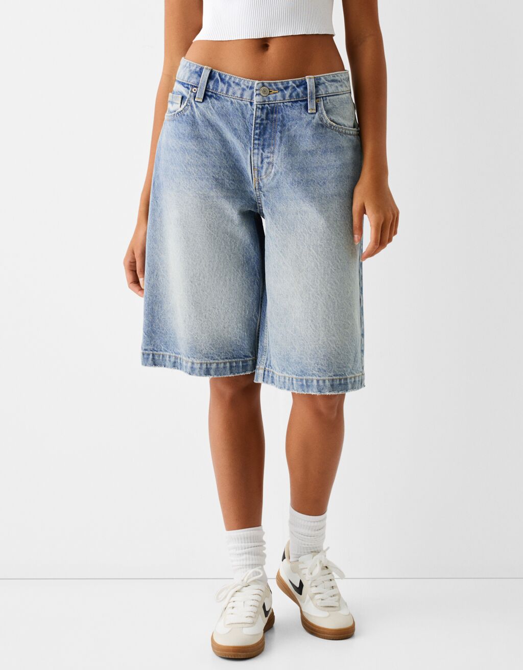 Wide leg 2025 denim bermuda shorts