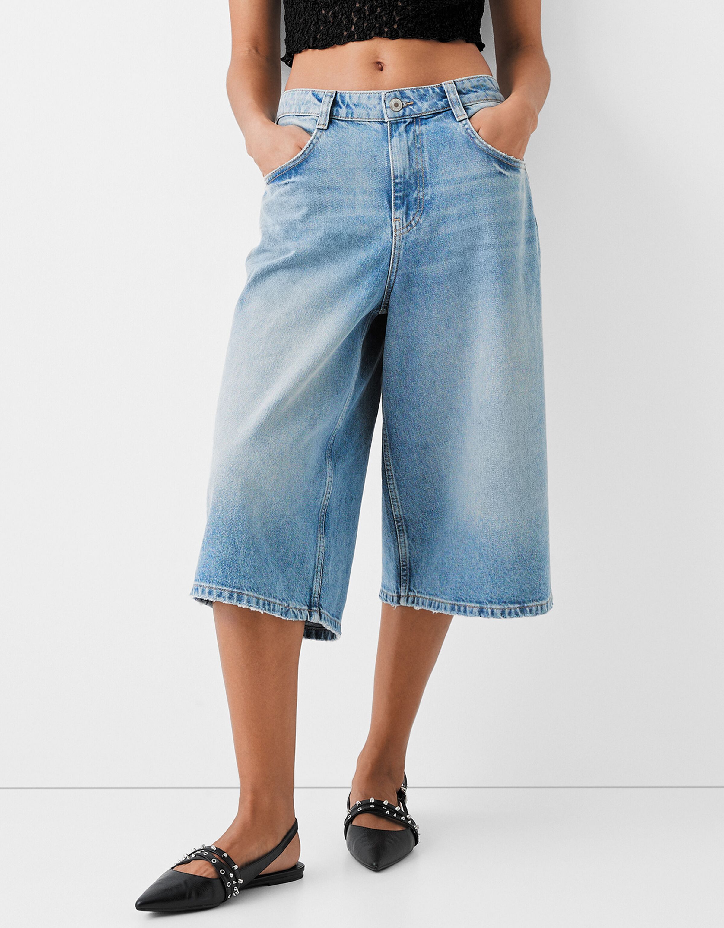 Baggy denim Bermuda jorts