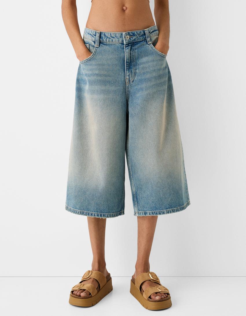 Bermudas jort denim baggy-Azul lavado-1