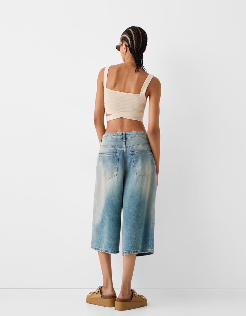 Bermudas jort denim baggy-Azul lavado-2