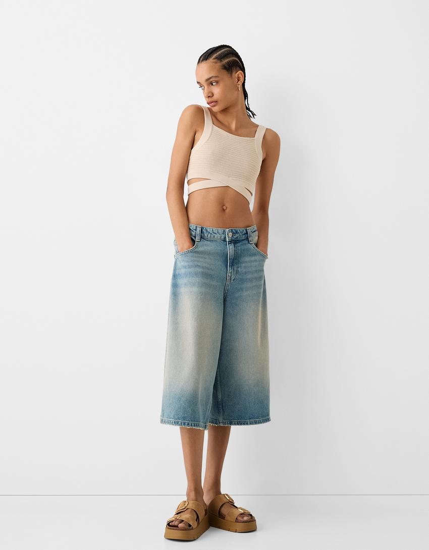 Bermudas jort denim baggy-Azul lavado-0