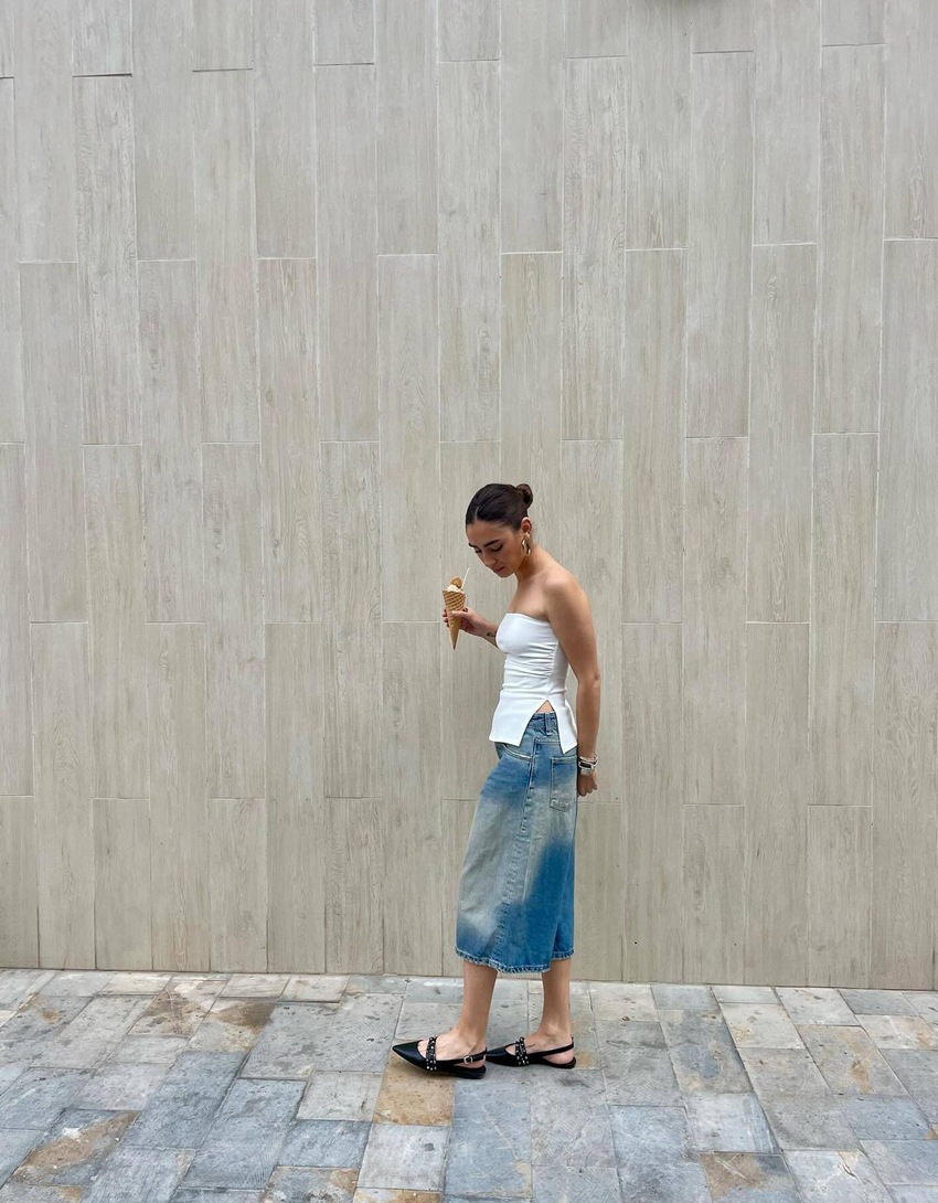 Bermuda short baggy en jean-Bleu lavé-3