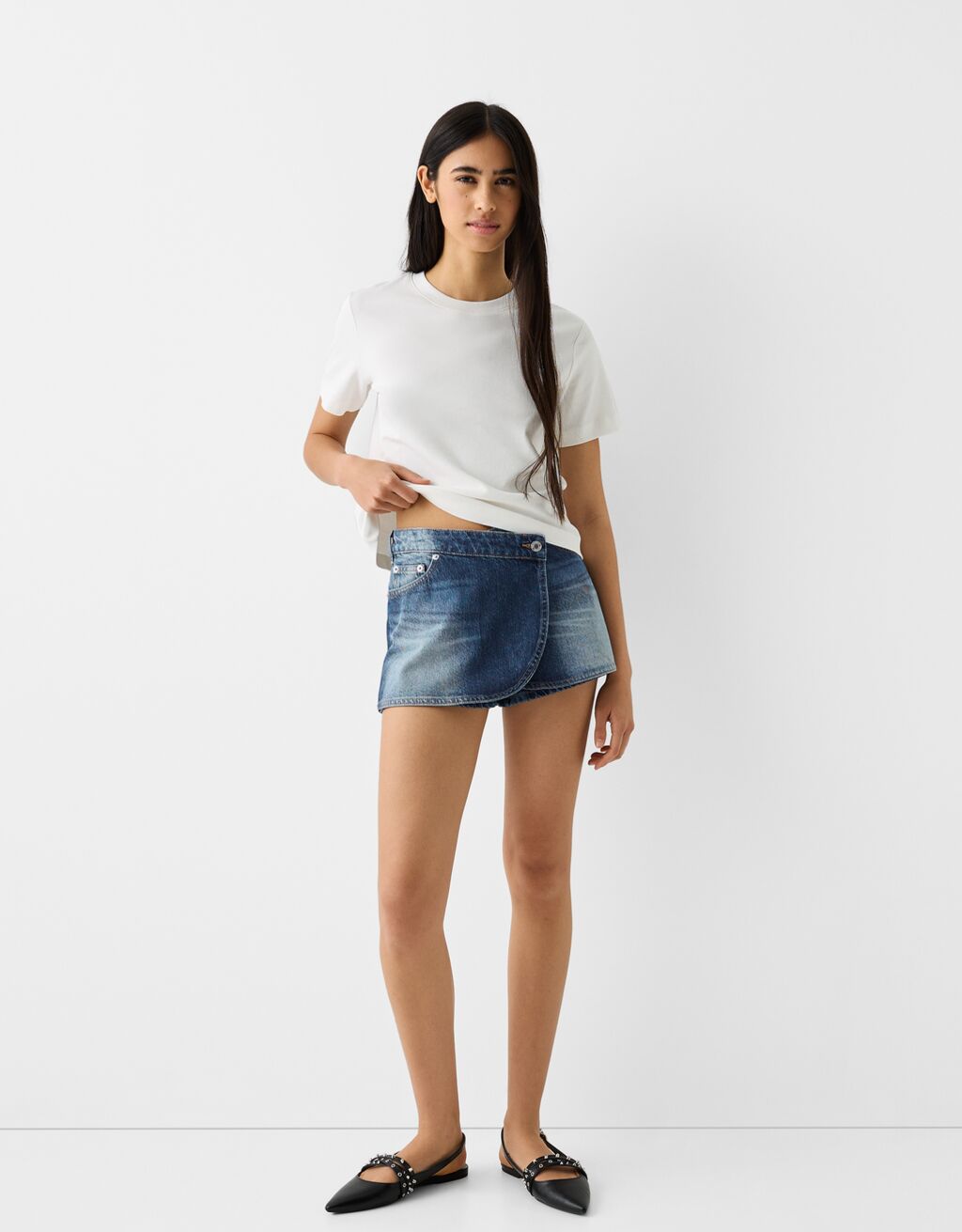 Denim skort
