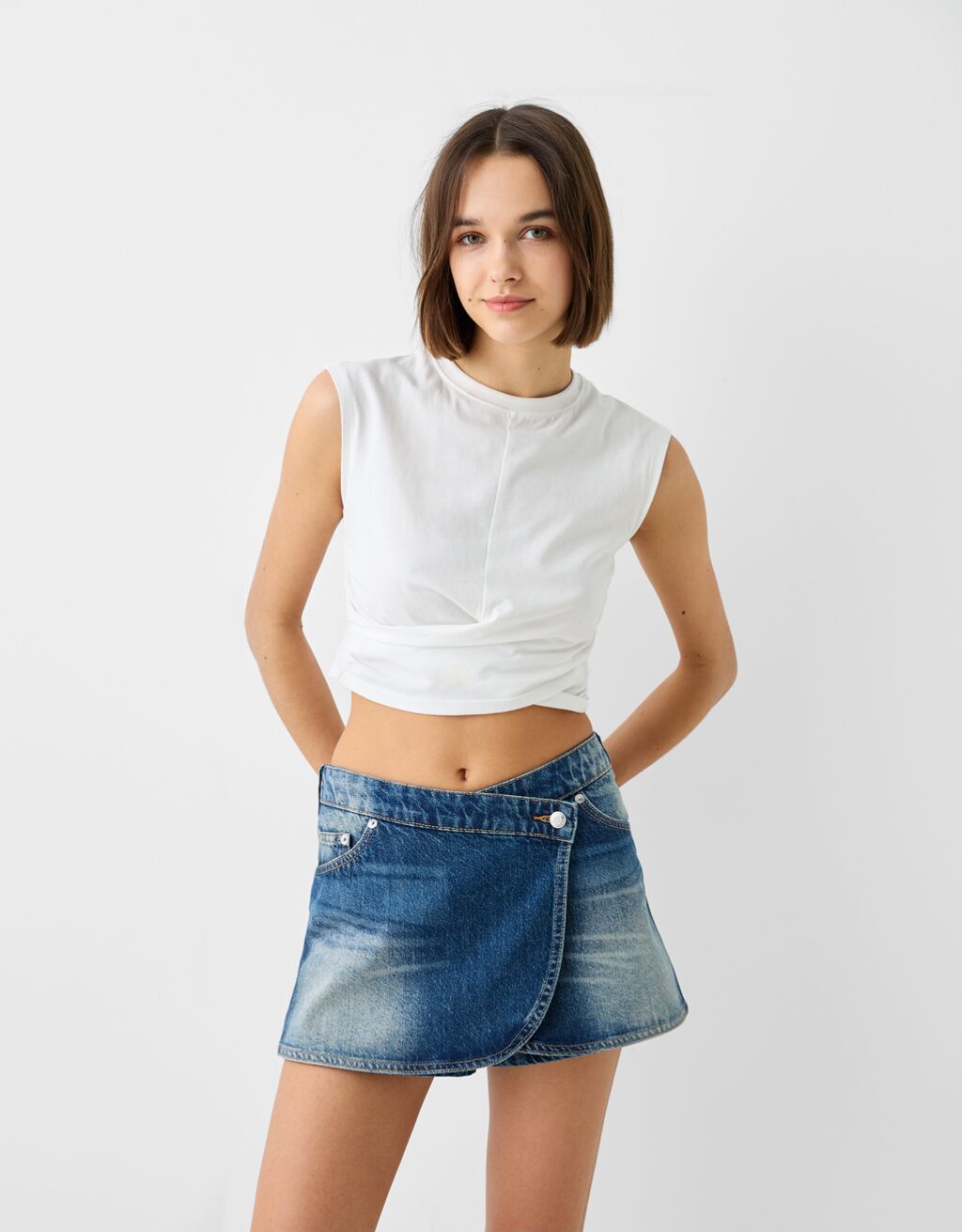 Womens blue jean skort 2025