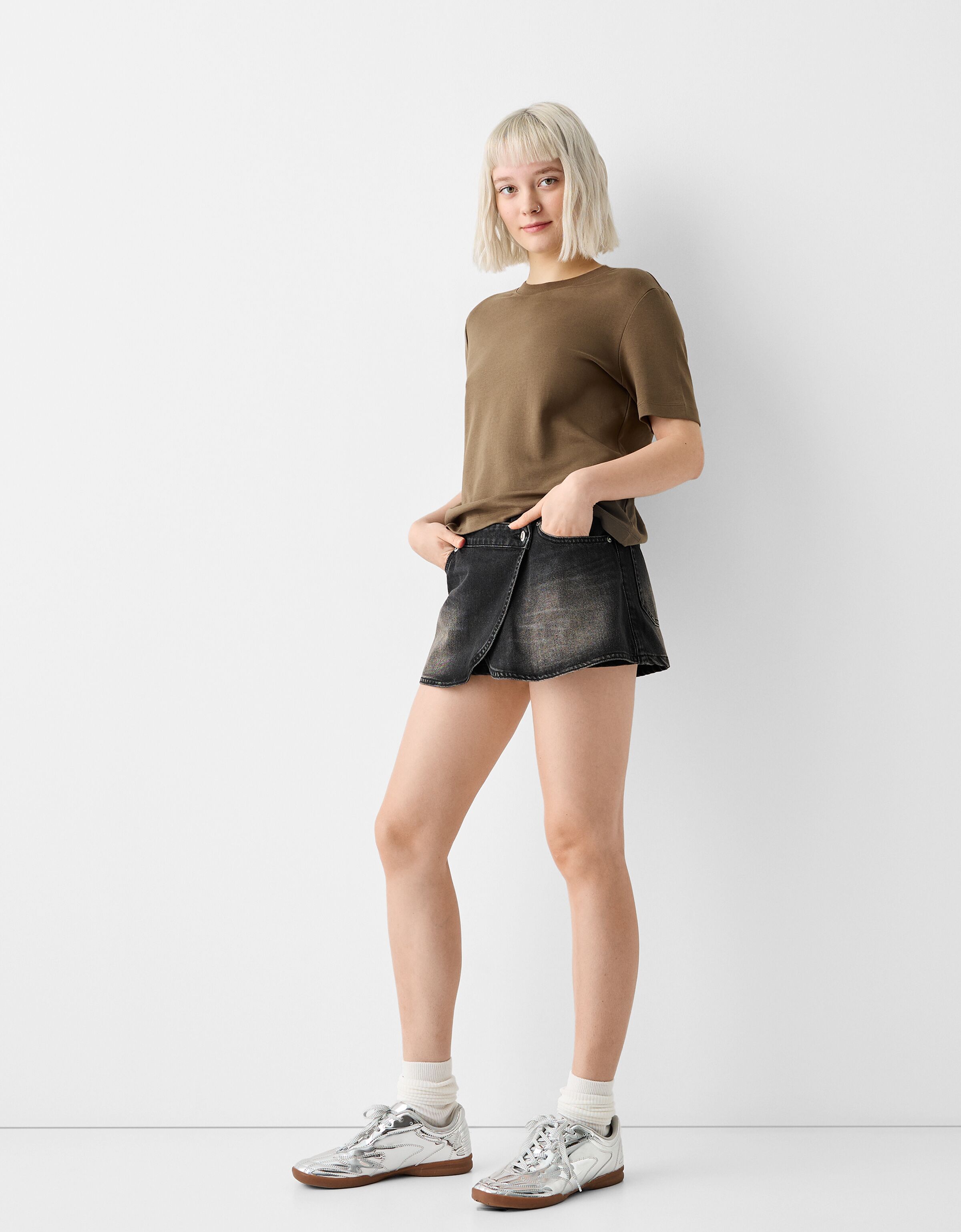 Gonna pantalone in denim Gonne e shorts BSK Teen Bershka
