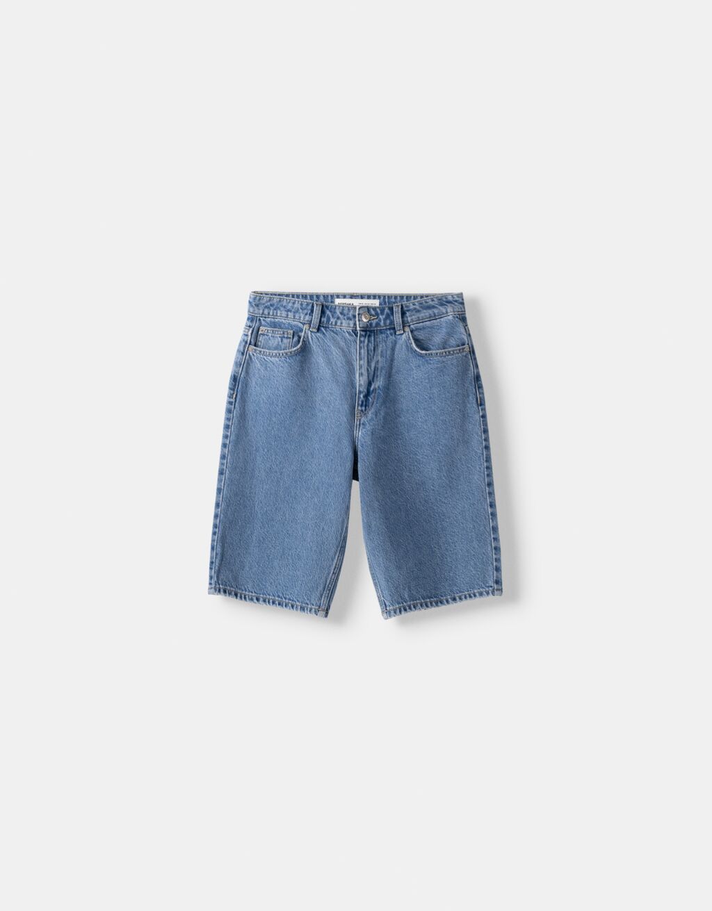 Straight fit denim bermuda-Açık mavi-4