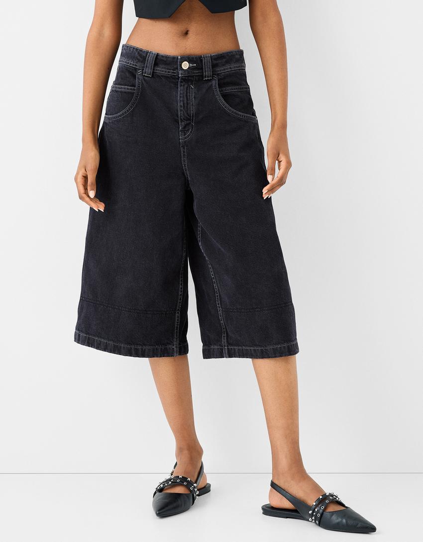 Bermuda jort baggy serge-Noir-1
