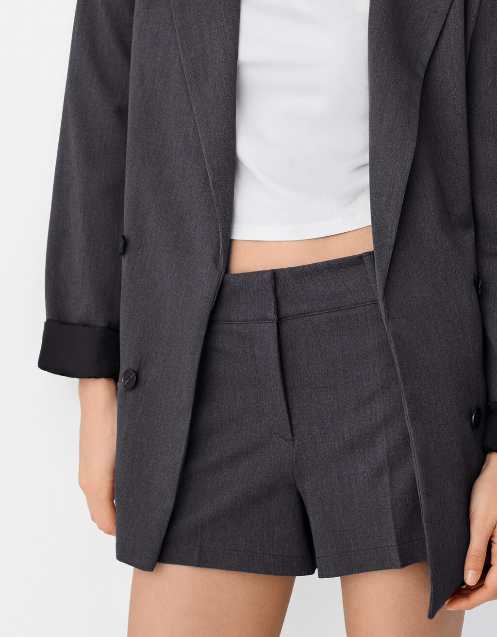 شورت محبوك-رمادي داكن-5