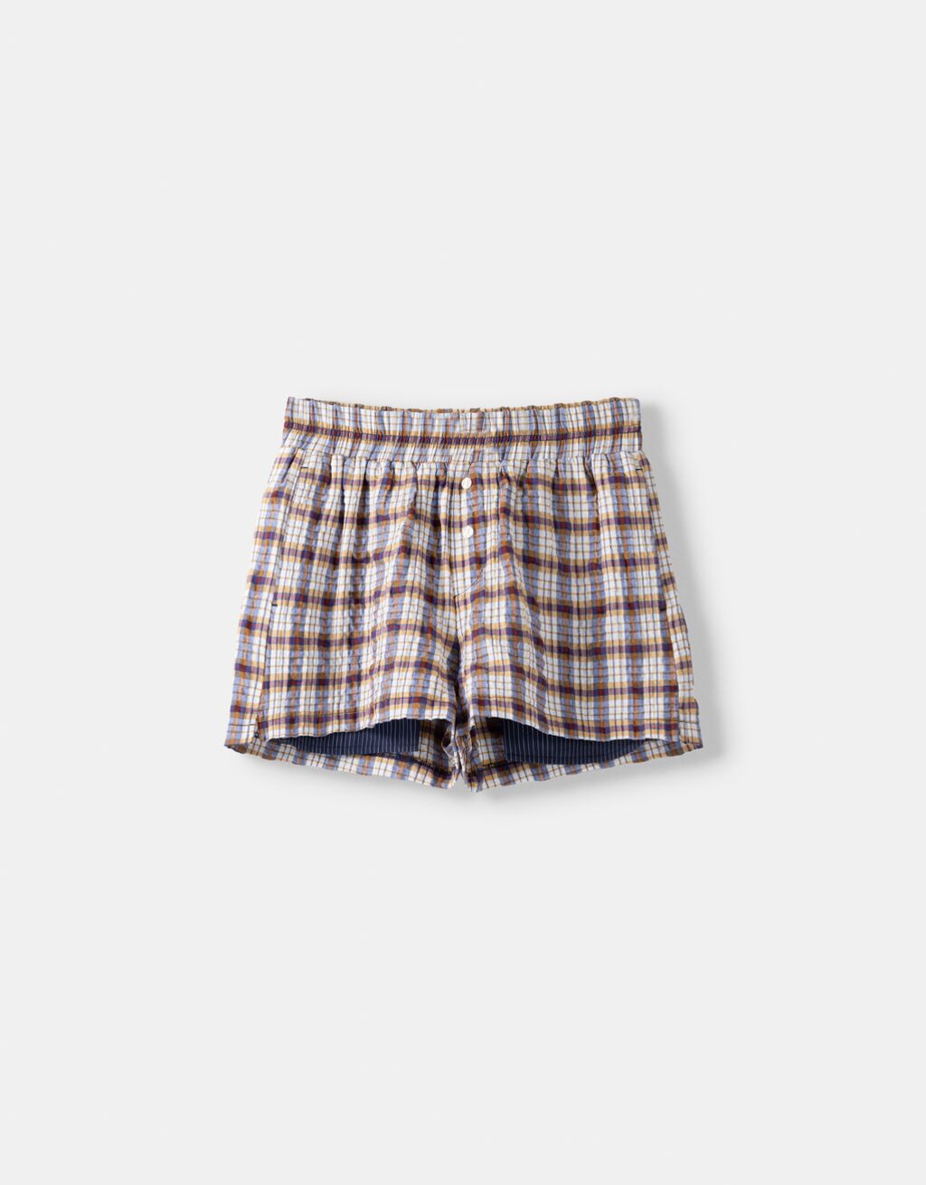 Plaid shorts-Blue-4