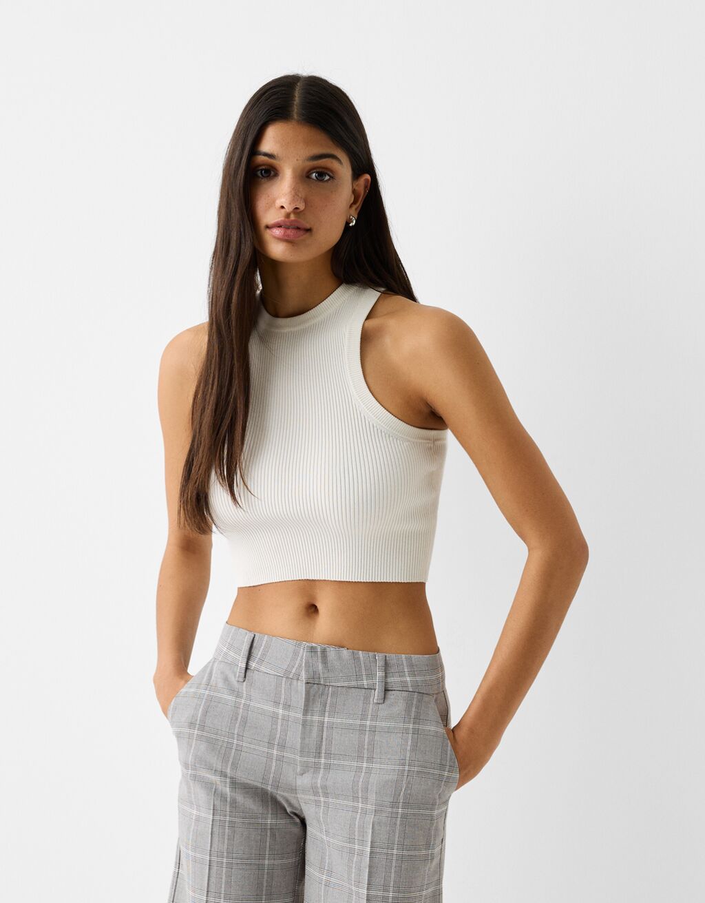 Calções bermuda tailored fit-Cinza-1