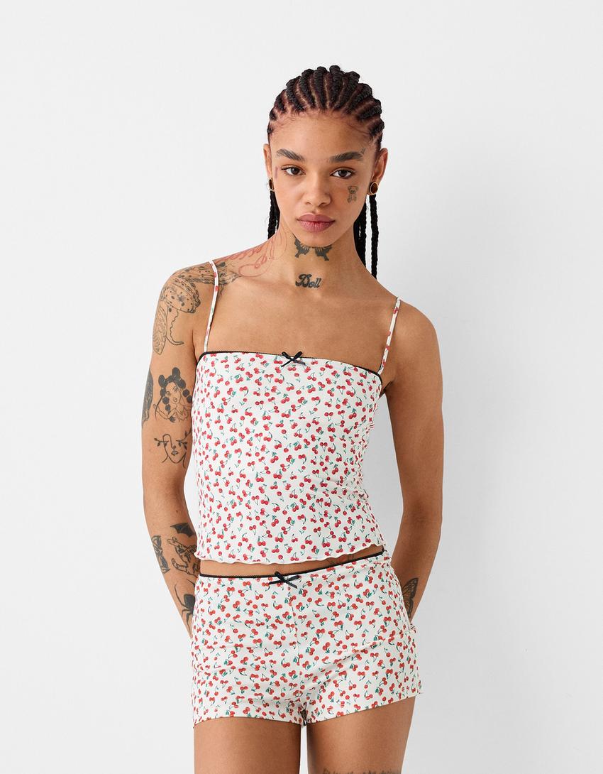 Animal print shorts.-White-0