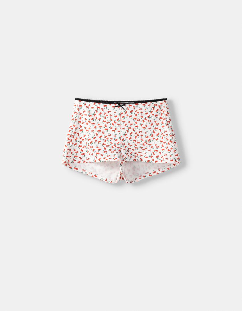 Animal print shorts.-White-4
