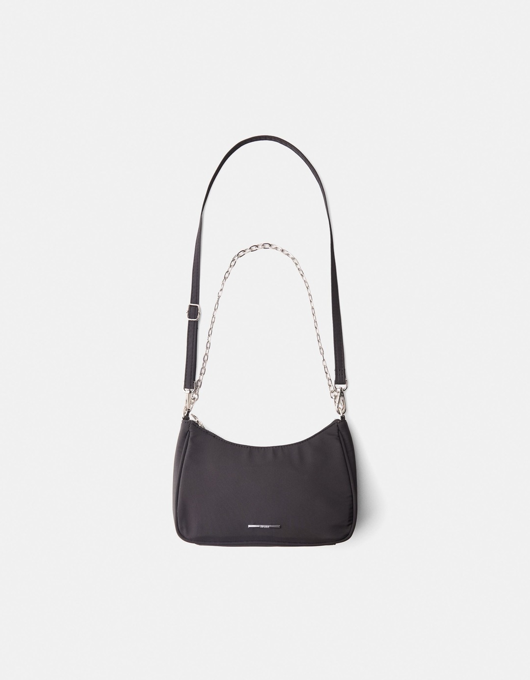 Multi-way satin crossbody bag with chain
