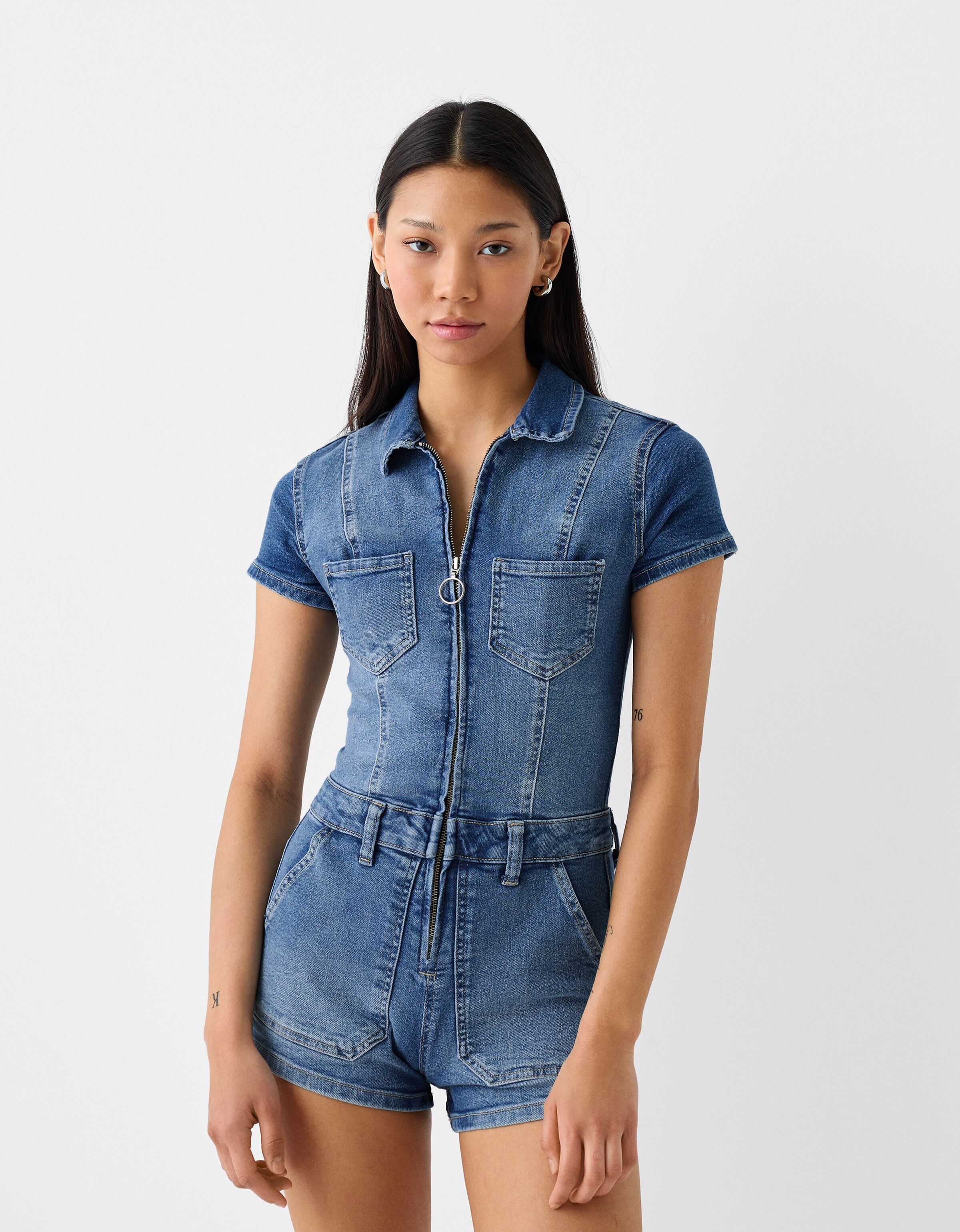 Denim short jumpsuit discount