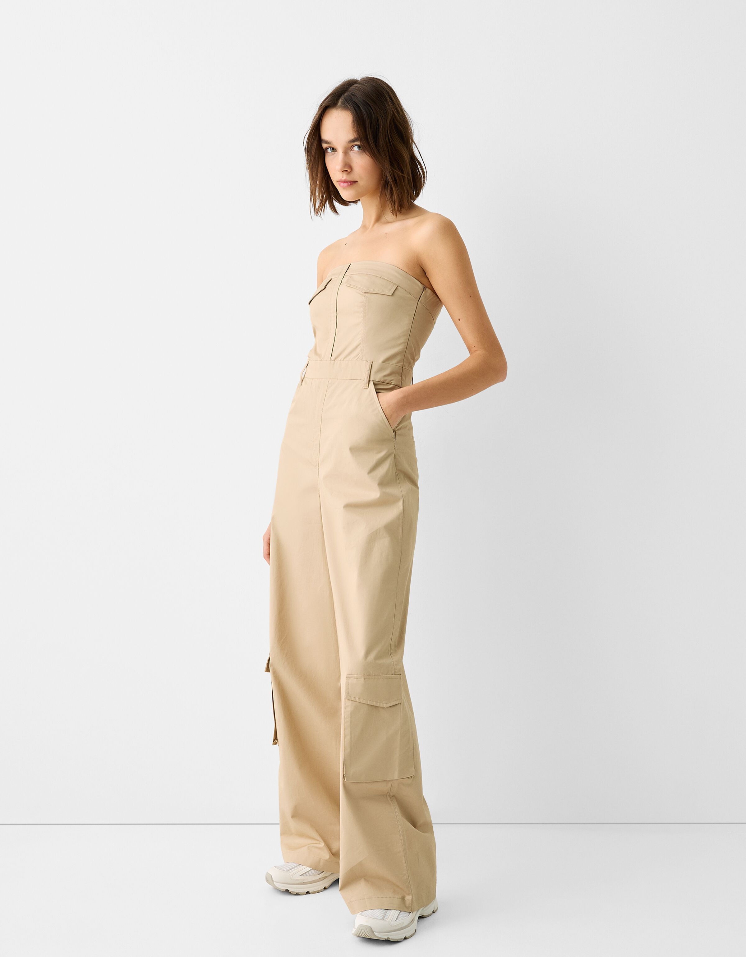 Utility jumpsuit with belt New Women Bershka
