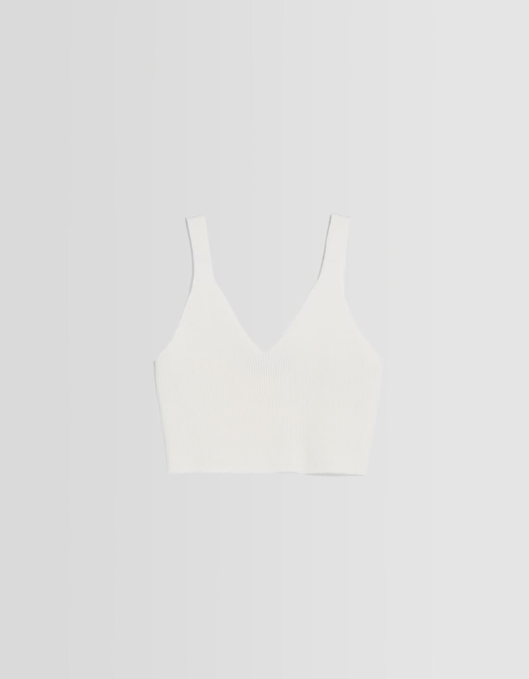 Top escote pico punto rib