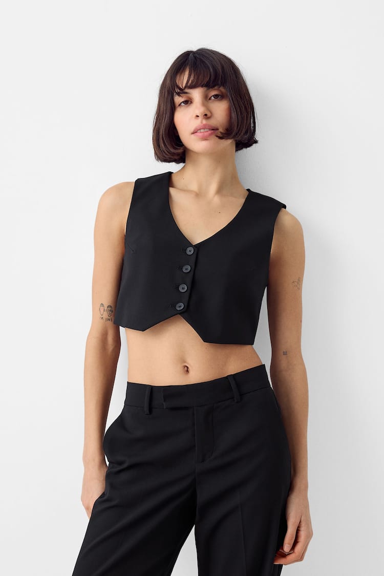 Colete tailoring cropped