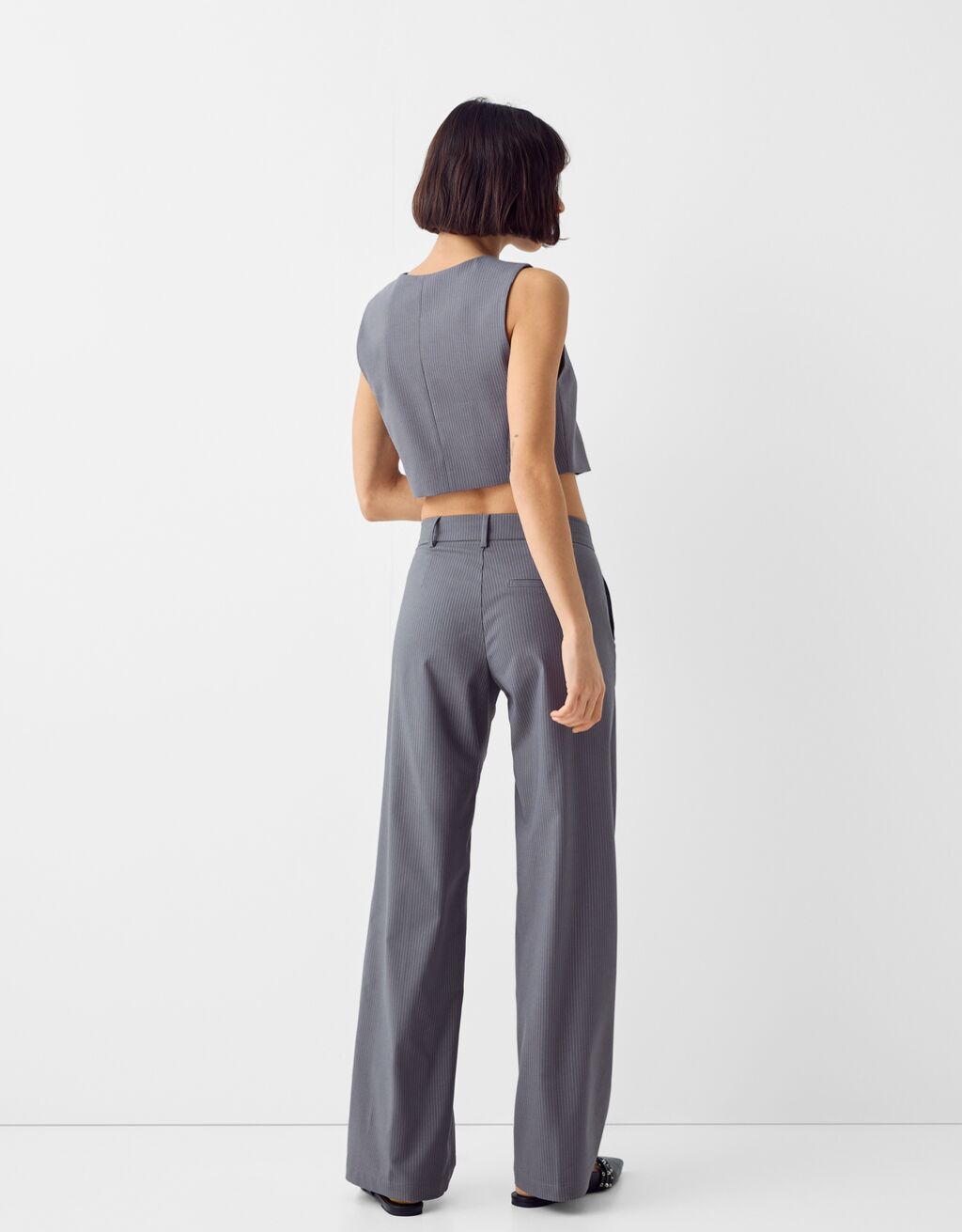 Colete tailoring cropped-Cinzento-escuro-1