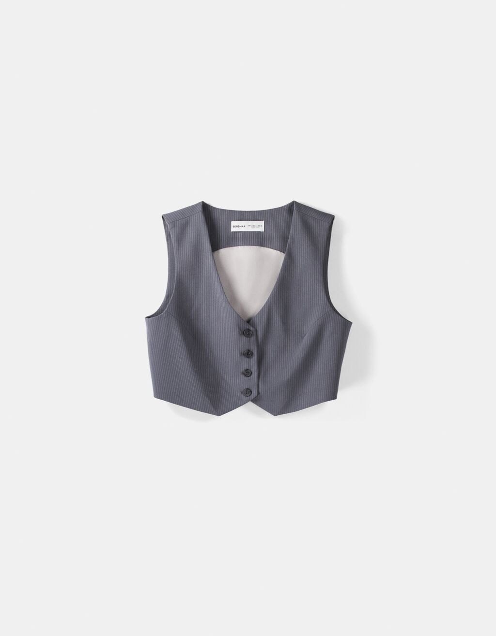 Colete tailoring cropped-Cinzento-escuro-4