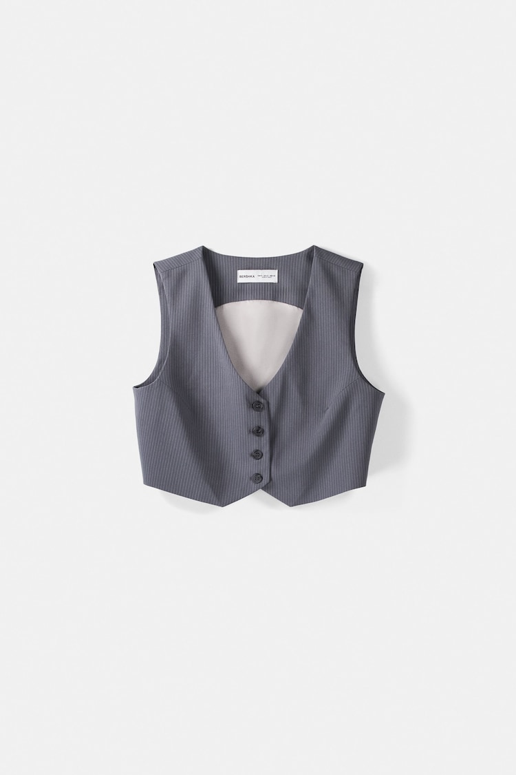 Cropped tailored fit gilet