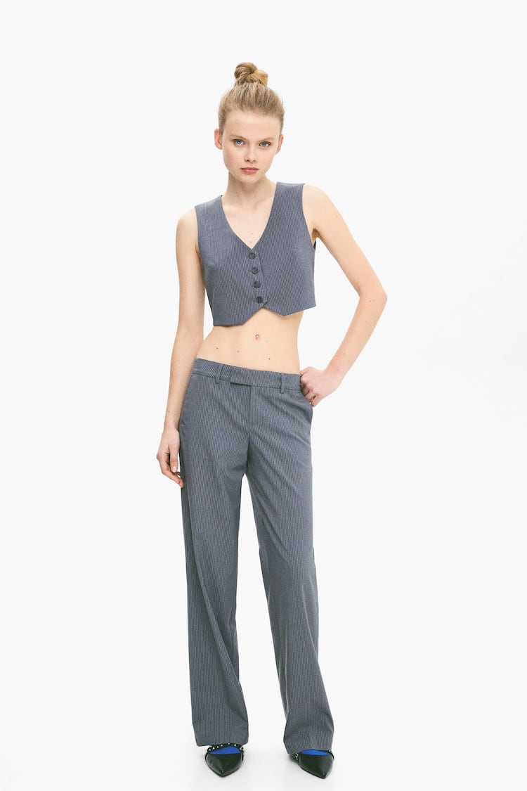 Cropped tailored waistcoat