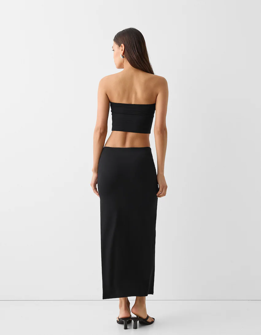 Bandeau top with a turn-up hem - Women