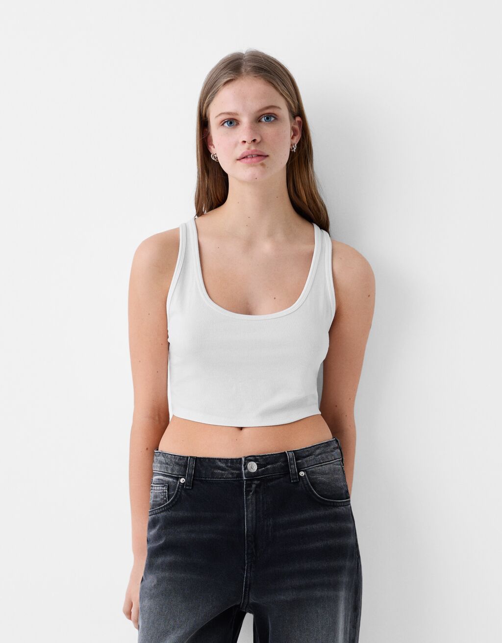 Strappy crop top-Off white-0