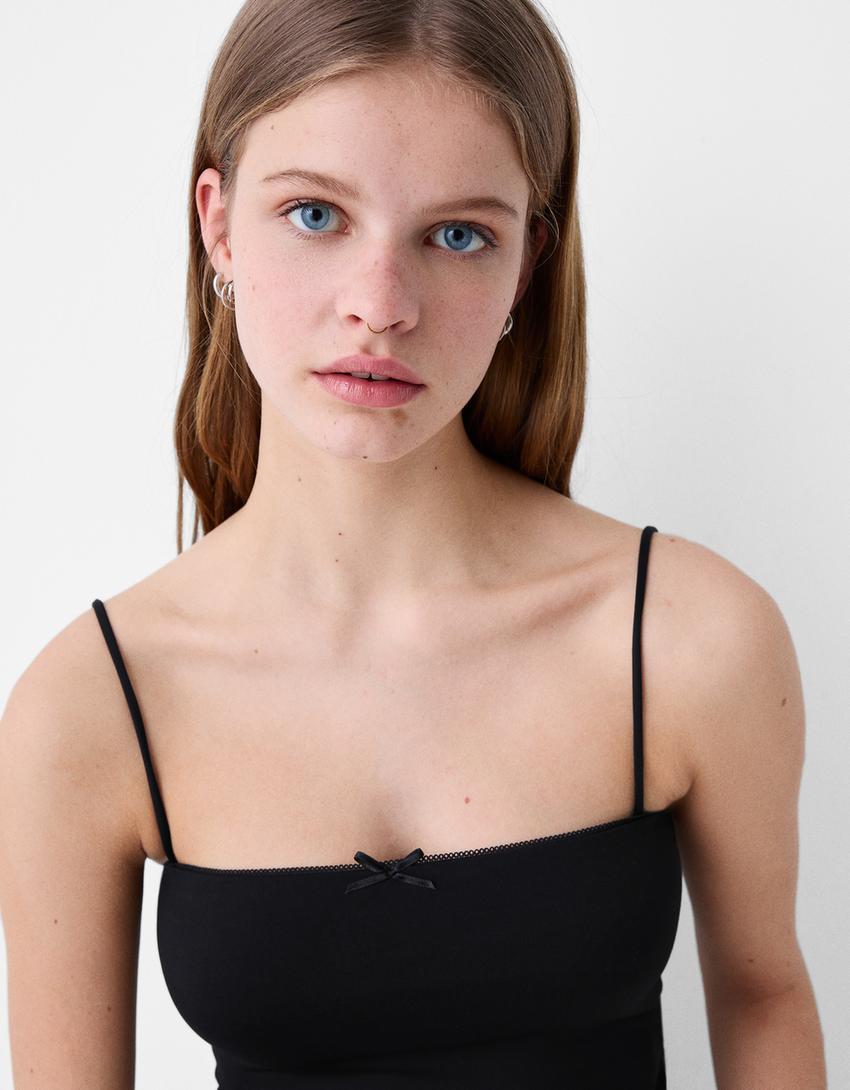 Потник с презрамки и панделка-Черно-5