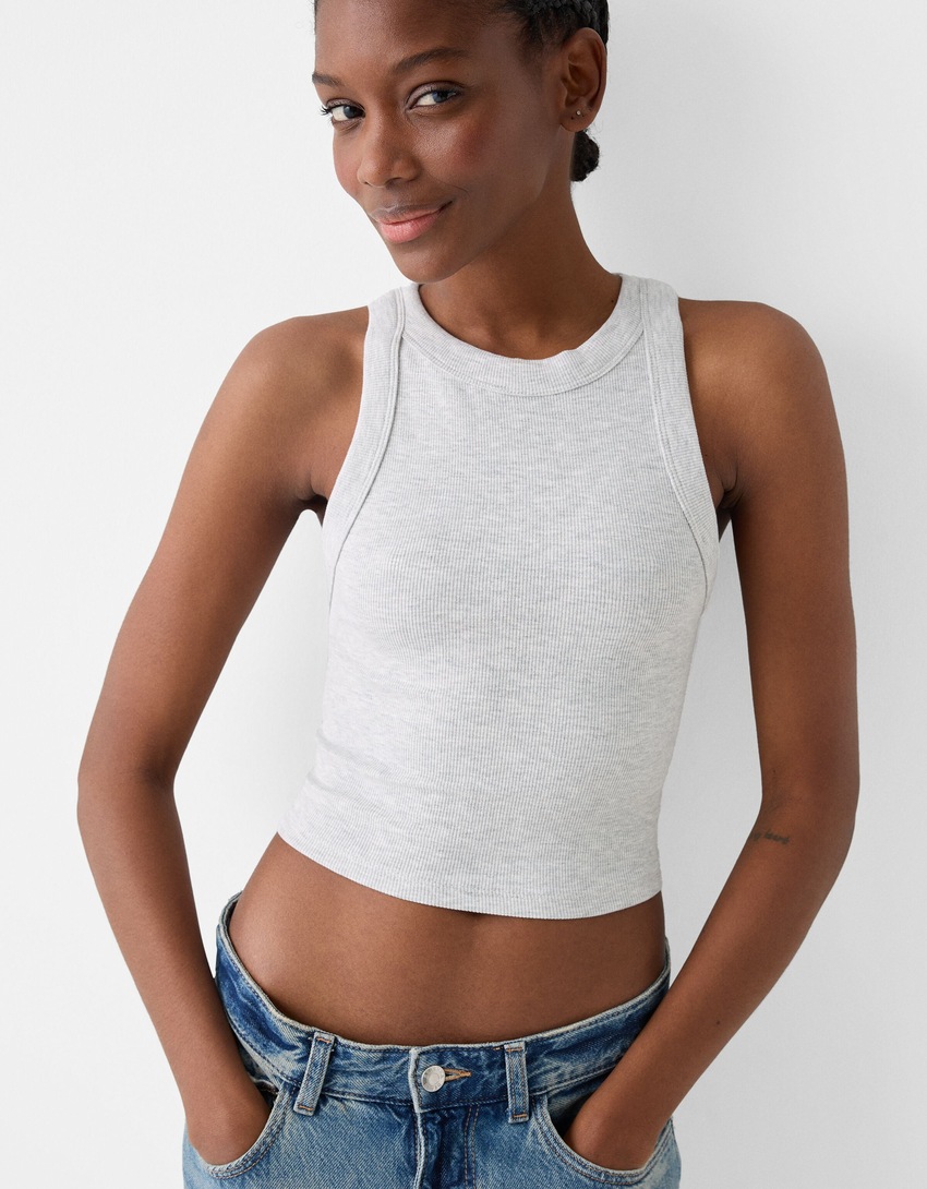 2-pack mouwloze geribde T-shirts-Veelkleurig-2