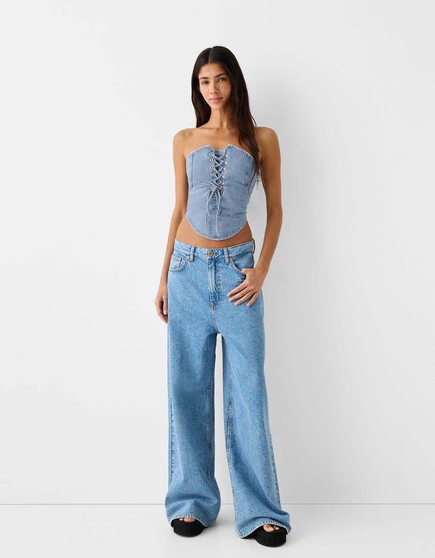 توب كورسيه دنيم-أزرق فاتح-3