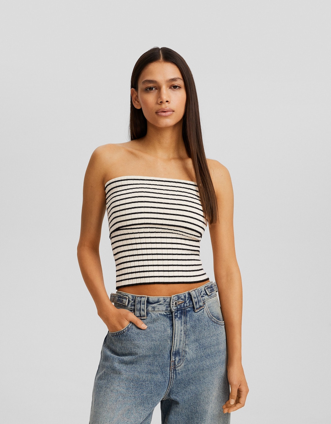Top bandeau punto rayas