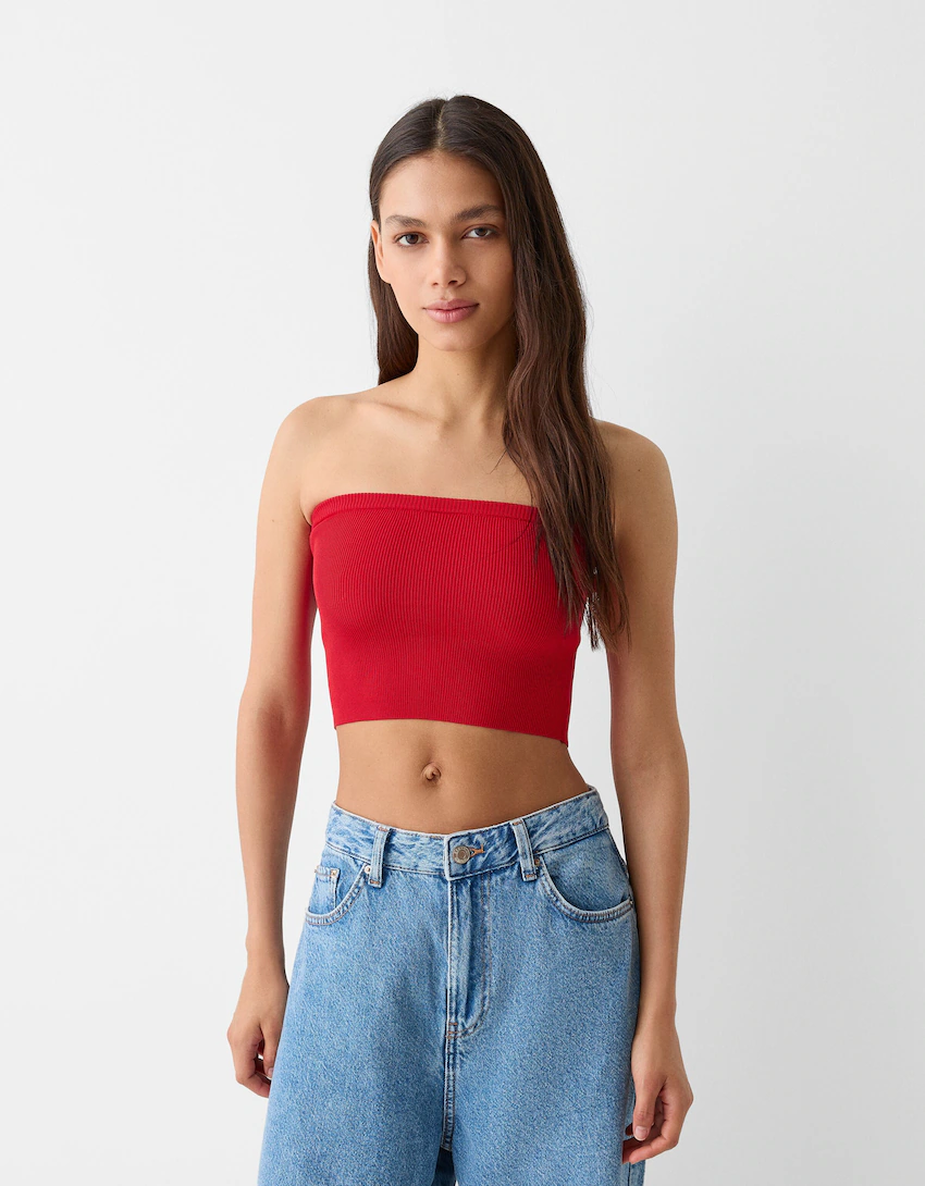 Red Bandeau Top